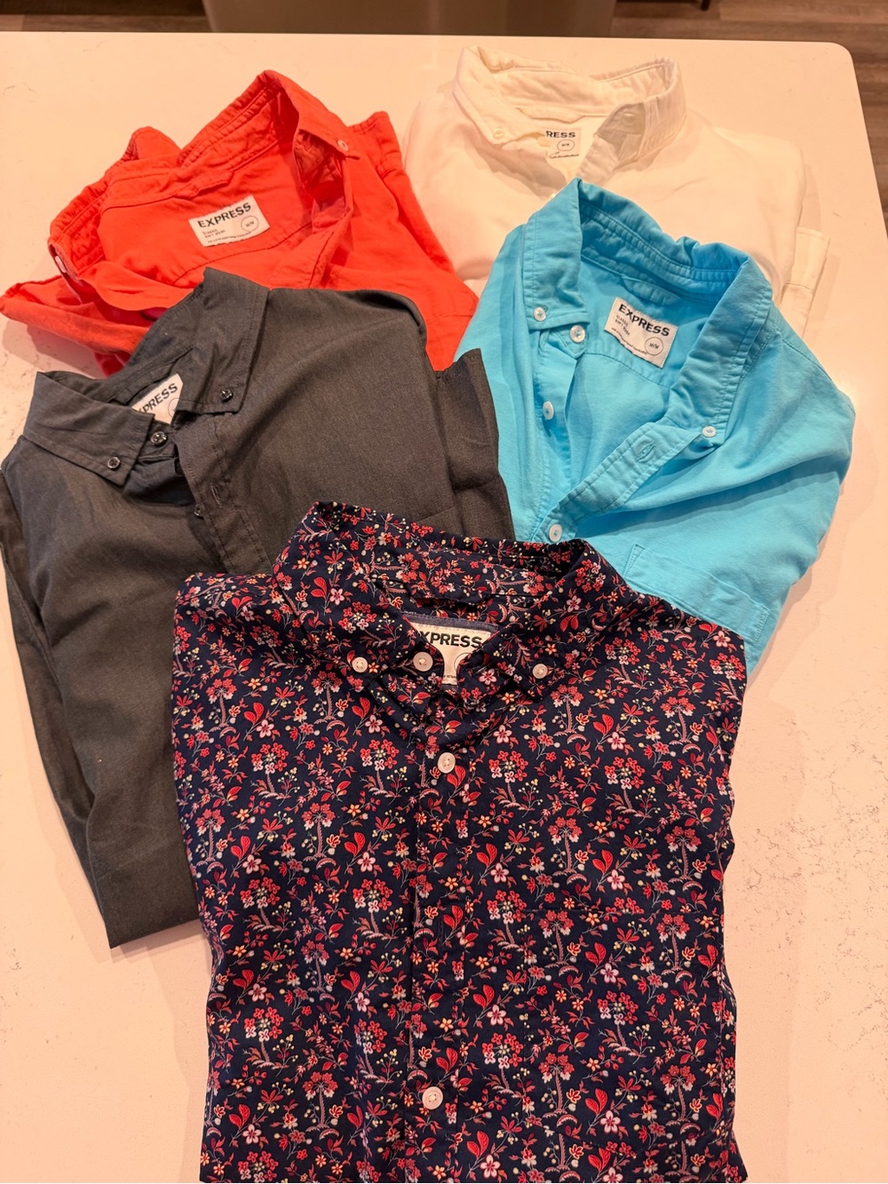 Express Men’s Classic Fit Soft Wash Button-Down Shirt Bundle